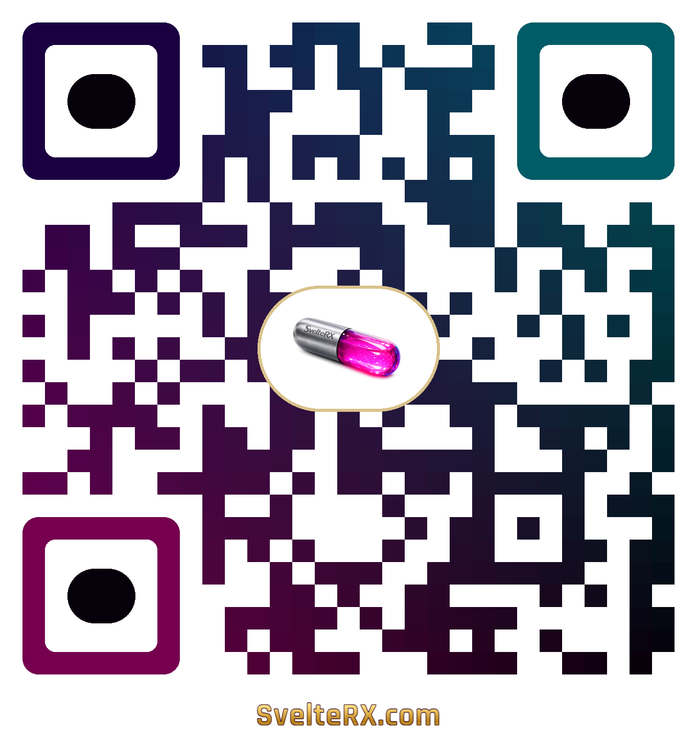 SvelteRX QR code linking to SvelteRX.com